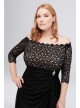 Off-the-Shoulder Plus Size Dress with Cascade Betsy and Adam A21009W