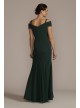 Off-the-Shoulder Ruched Crepe Mermaid Dress Oleg Cassini WBM2427V4