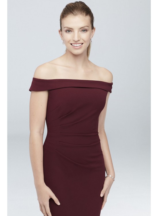 Off-the-Shoulder Stretch Crepe Ruched Dress DB Studio AP2E205054