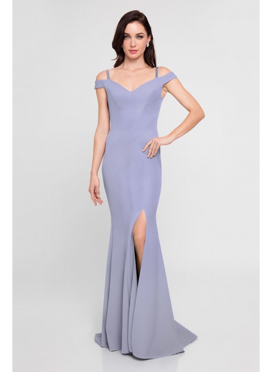 Off-the-Shoulder Sweetheart Crepe Sheath Dress Terani Couture 1813B5185