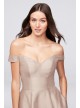 Off-the-Shoulder Tea-Length Bridesmaid Dress  F19743