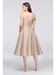 Off-the-Shoulder Tea-Length Bridesmaid Dress  F19743