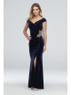 Off-the-Shoulder Velvet Gown with Beaded Detail Alex Evenings 8191770