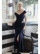 Off-the-Shoulder Velvet Gown with Beaded Detail Alex Evenings 8191770