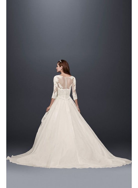  Organza 3/4 Sleeved Wedding Dress  CWG731