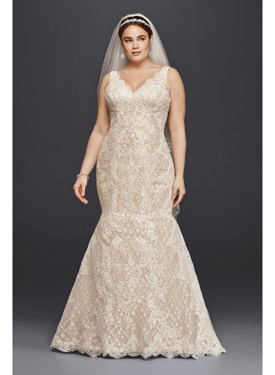  Plus Size Lace Trumpet Wedding Dress  8CWG747