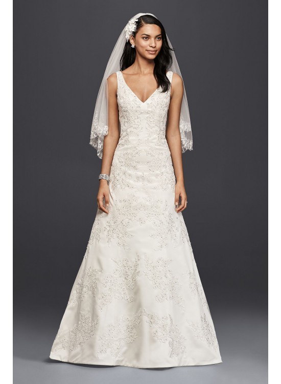  V-Neck Lace A-Line Wedding Dress  CWG746