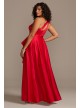 One Shoulder Asymmetric Plus Size Cascade Gown  WBM1870W