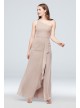 One-Shoulder Chiffon Bridesmaid Dress with Cascade  F20011