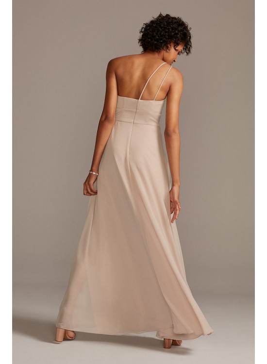 One-Shoulder Crepe-Back Satin Bridesmaid Dress  F20169