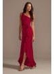 One Shoulder Crepe Satin Ruffle Bridesmaid Dress  F20207