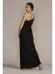 One-Shoulder Crepe Sheath with Cascade Ruffle DB Studio WBM3009V3