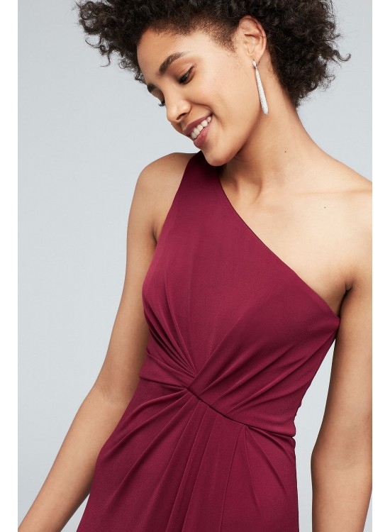 One-Shoulder Jersey Dress with Knot Waist DB Studio DS270007