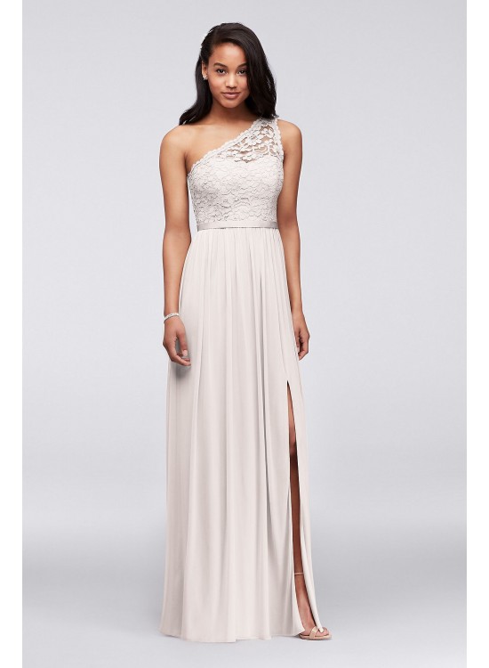 One Shoulder Long Lace Bridesmaid Dress  F17063