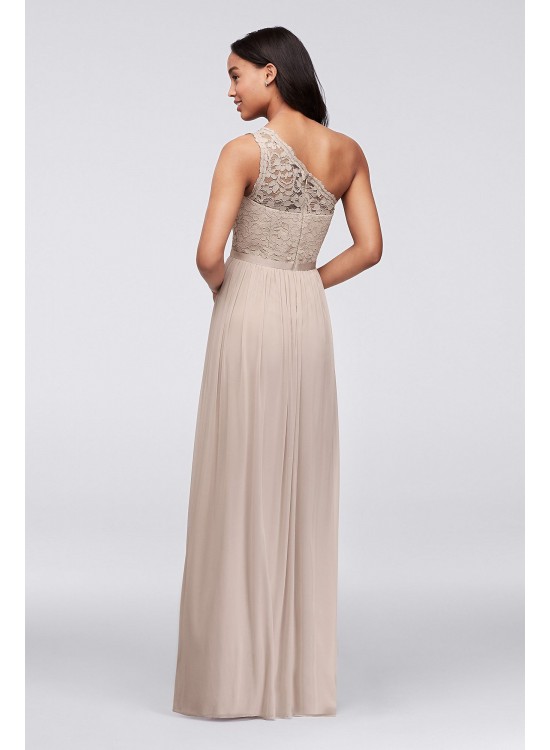 One Shoulder Long Lace Bridesmaid Dress  F17063