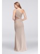 One-Shoulder Mesh Bridesmaid Dress with Lace Inset  F19419