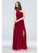 One Shoulder Ruched Waist Mesh Bridesmaid Dress  F20054