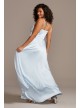 One Shoulder Satin Plus Size Gown with Front Slit Speechless W44552QA40