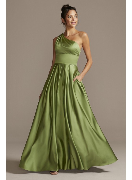 One Shoulder Satin Strappy Back Ball Gown Blondie Nites 2025BN