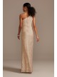 One Shoulder Scalloped Edge Lace Gown with Slit Teeze Me L577895