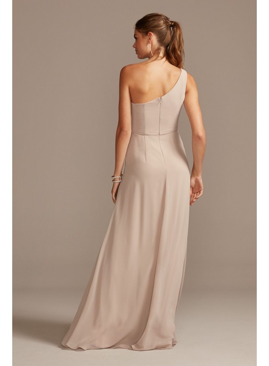 One-Shoulder Simple Chiffon Bridesmaid Dress  F20163