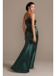 One-Shoulder Spaghetti Strap Cutout Satin Gown Jump 11474D