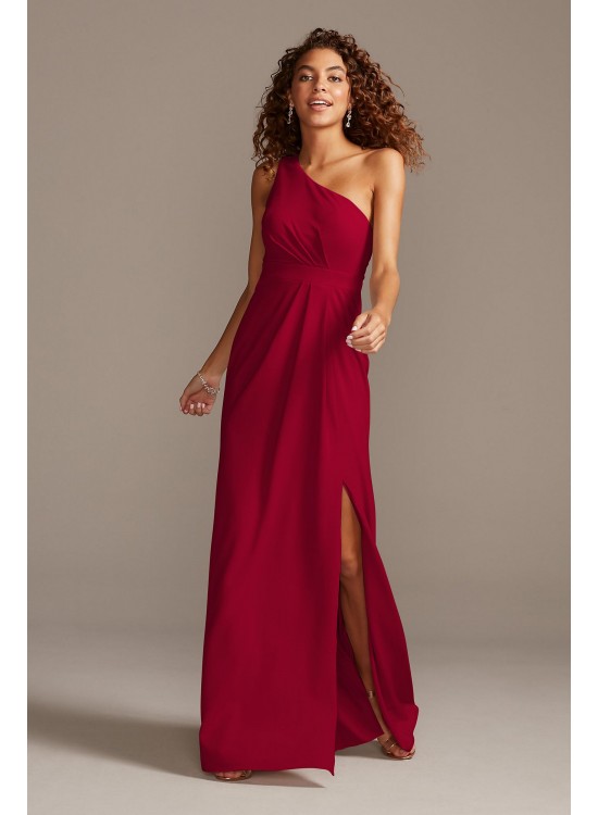 One-Shoulder Stretch Crepe Bridesmaid Dress  F20107