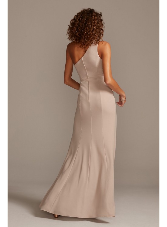 One-Shoulder Stretch Crepe Bridesmaid Dress  F20107