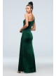 One-Shoulder Stretch Velvet Dress with Skirt Slit  WBM1743V2