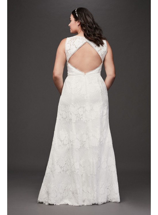 Open Back Lace Illusion Plus Size Wedding Dress Galina 9WG3953