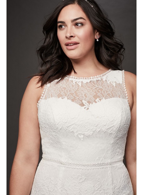 Open Back Lace Illusion Plus Size Wedding Dress Galina 9WG3953