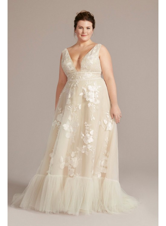 Organza A-Line Plus Size Wedding Gown Melissa Sweet 8MS251257