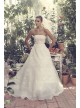 Organza Banded Wedding Dress with Sequin Appliques  CWG812