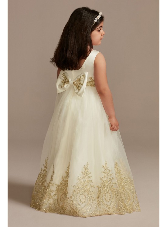 Organza Corded Lace Applique Flower Girl Dresses,aaa00f Girl Tank Dres DB Studio WG1437