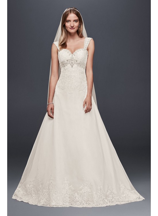 Organza Empire Wedding Dress with Removable Straps Jewel WG3838