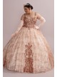 Patterned Sequin Plus Quince Ball Gown with Bolero Fifteen Roses 8FR2113