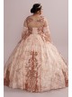 Patterned Sequin Plus Quince Ball Gown with Bolero Fifteen Roses 8FR2113