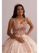 Patterned Sequin Quince Ball Gown with Bolero Fifteen Roses FR2113