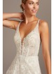 Pave Crystal Beaded Double Strap Wedding Dress  SWG840