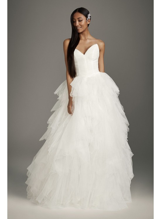 Peaked Sweetheart Tulle Ball Gown Wedding Dress  VW351485