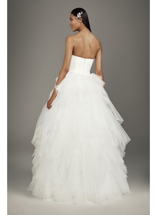 Peaked Sweetheart Tulle Ball Gown Wedding Dress  VW351485