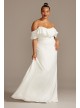 Pearl Trimmed Off-Shoulder Plus Size Wedding Dress  Collection 9WG3984