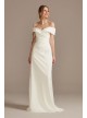 Petite Crepe Off-the-Shoulder Sheath Wedding Dress DB Studio 7WG4033