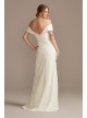 Petite Crepe Off-the-Shoulder Sheath Wedding Dress DB Studio 7WG4033