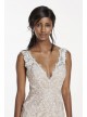 Petite Lace Wedding Dress with Plunging Neck  7SWG689