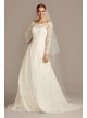 Petite Off-The-Shoulder Lace A-Line Wedding Dress  7CWG765