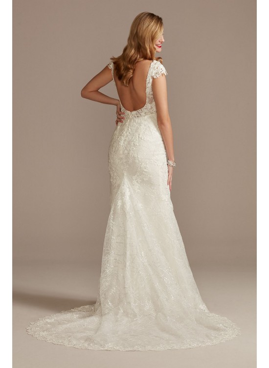 Petite Sheath Wedding Dress with Beaded Swag Back  7SWG884