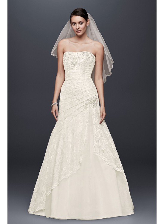 Petite Side Split Wedding Dress with All Over Lace  Collection 7NTYP3344