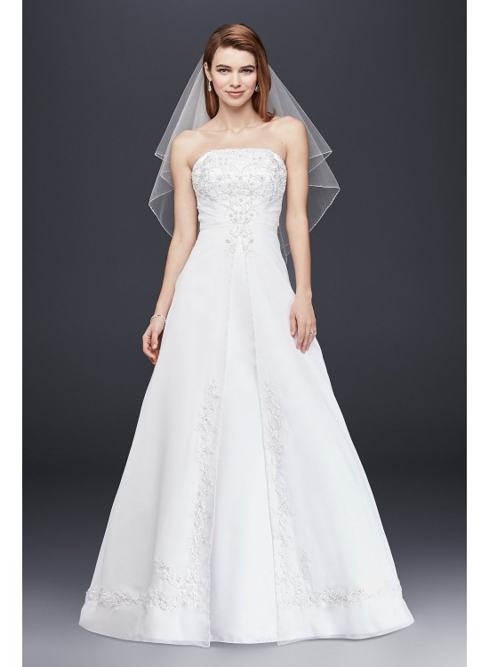 Petite Split Front Wedding Dress with Cap Sleeves  Collection 7NTV9010