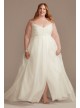 Pleated A-Line Plus Size Wedding Dress with Slit DB Studio 9WG4029